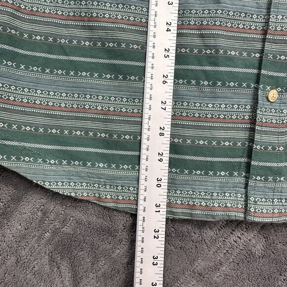 Mountain Khakis Shirt Men XL Green AOP Print Button‎ Up Short Sleeve Pocket - Picture 5 of 16